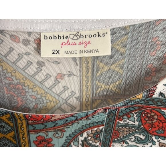 Bobbie Brooks Patchwork Blouse Size 2X - Picture 2 of 7